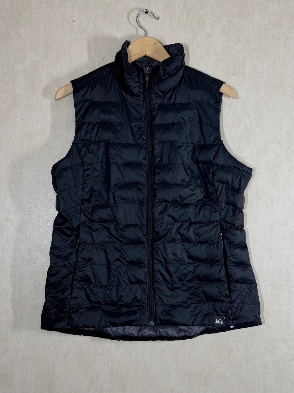Rei Co-op Women’s Down Vest Puffer Sleeveless Full Zip Lightweight in Black L